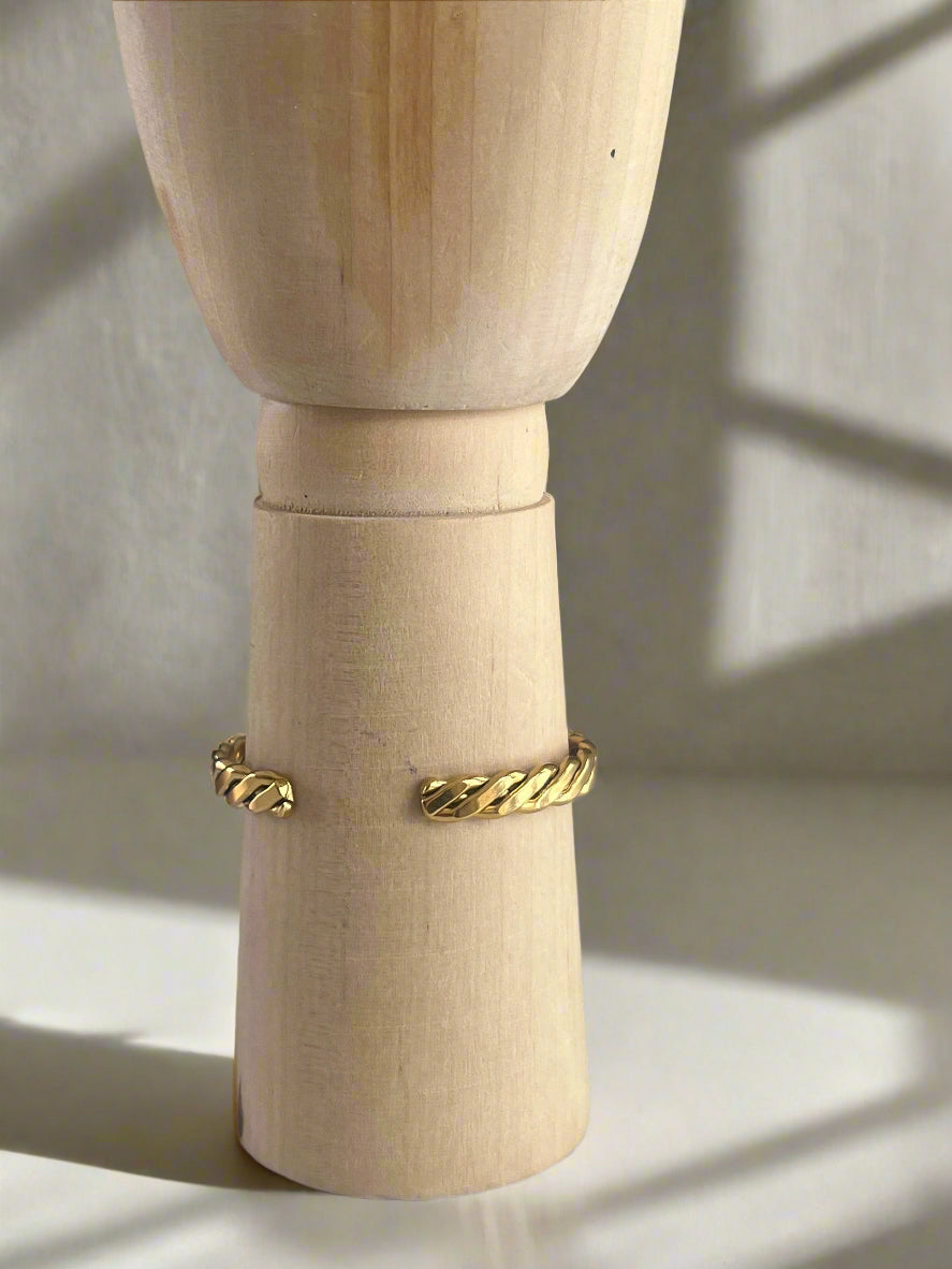 Gold twist cuff bracelet