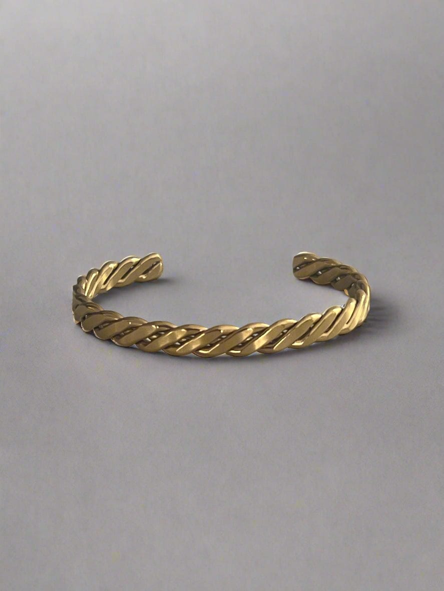 Gold twist cuff bracelet