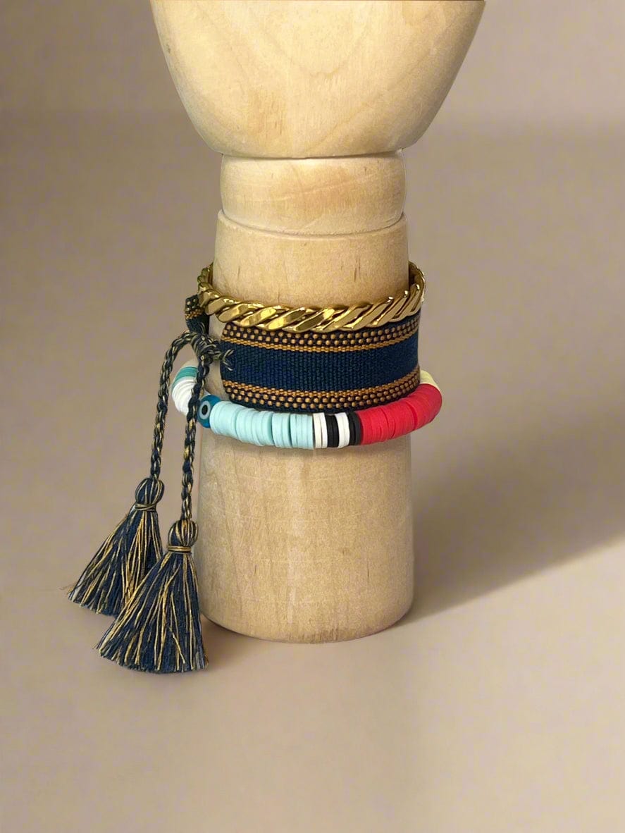 Summer Days bracelet - Navy & yellow