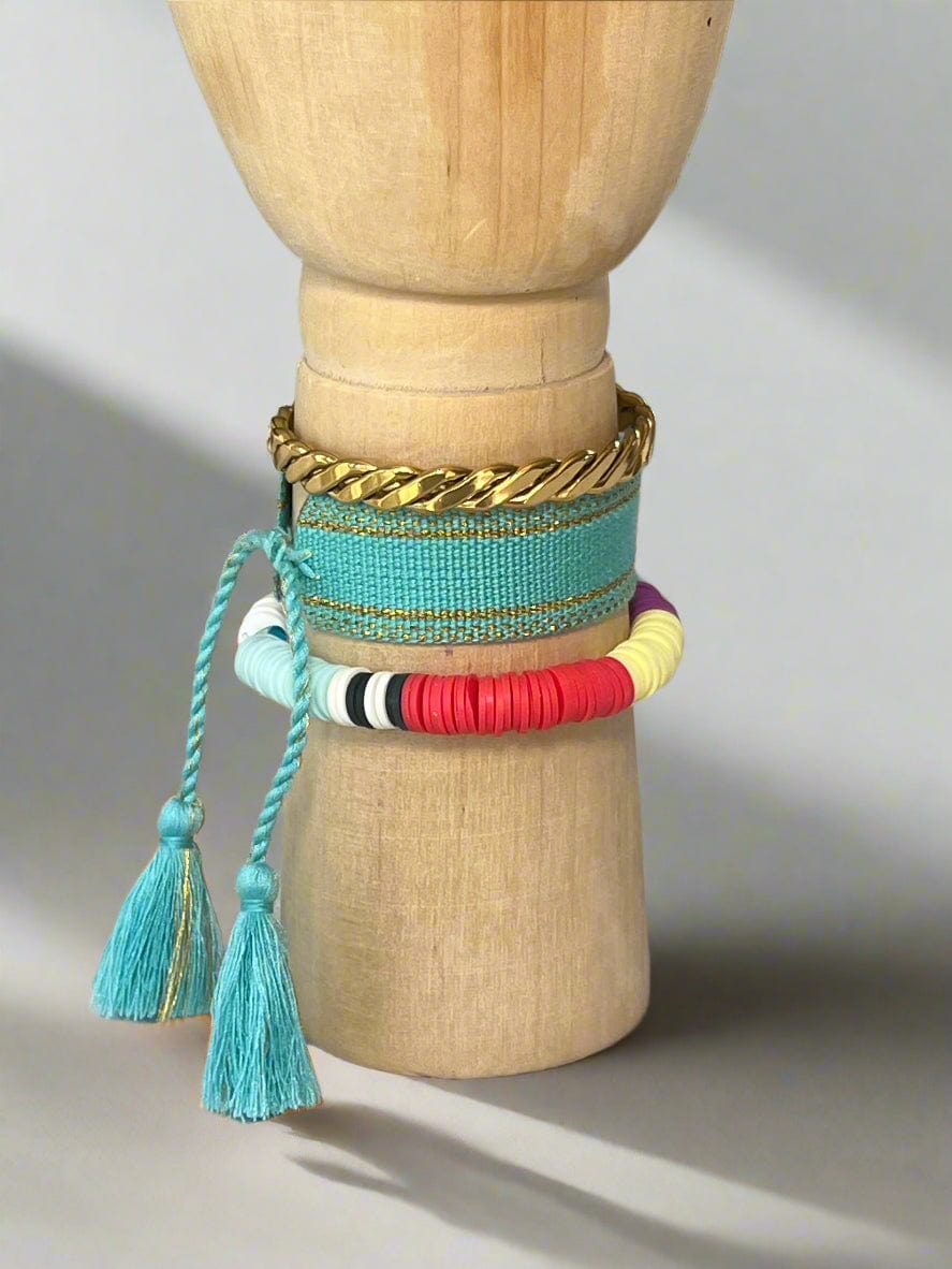 Summer Days bracelet - Turquoise & gold