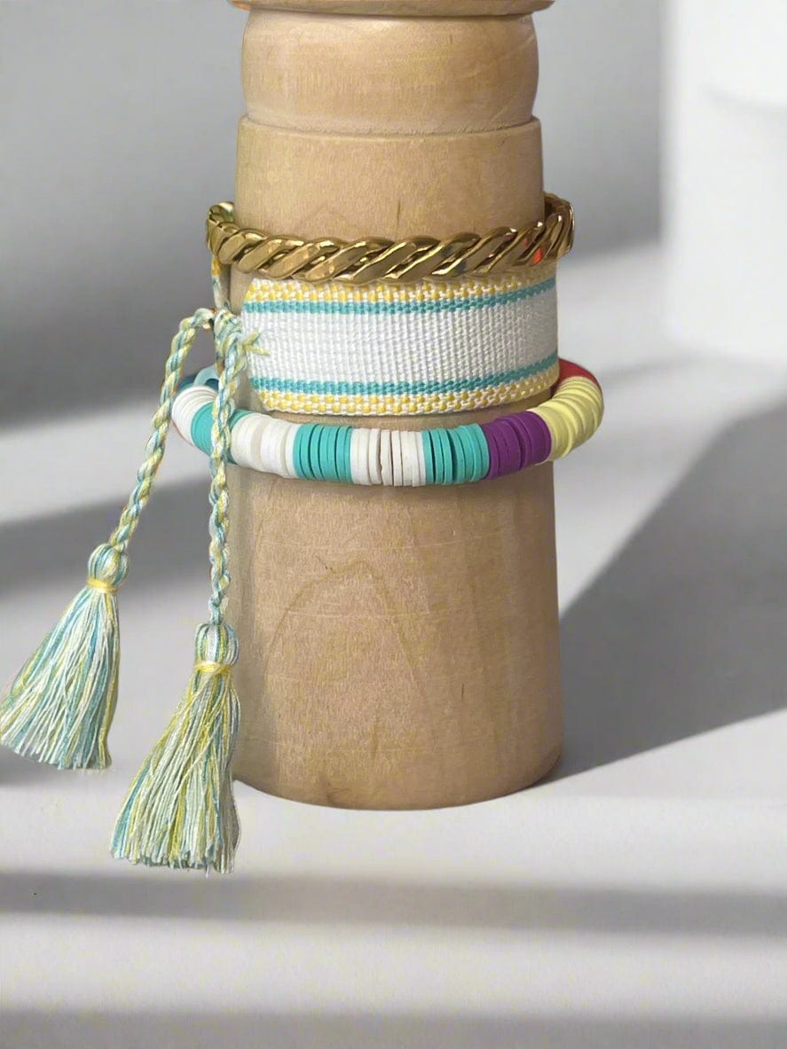 Summer days bracelet - White, yellow & turquoise