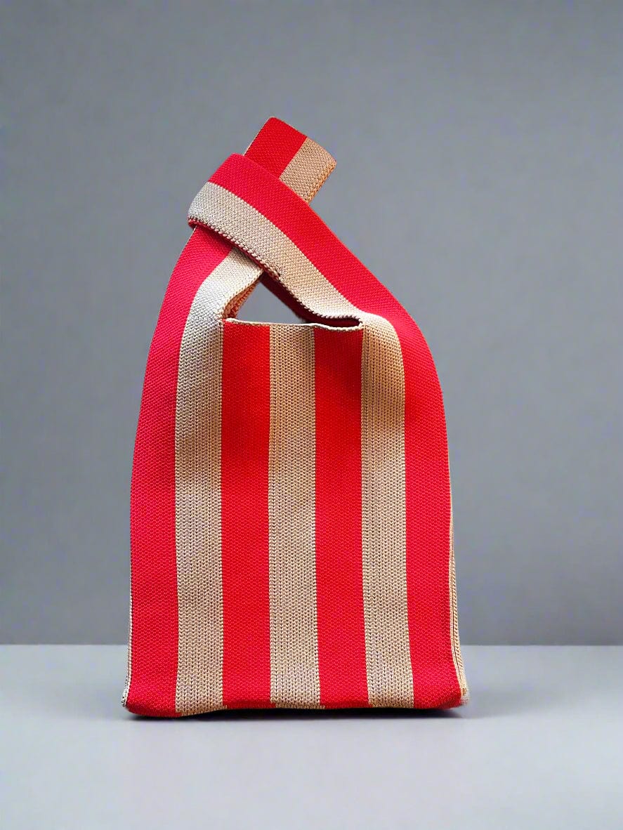 The Cabana bag - Red & Khaki stripe